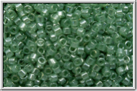 DB1484, MIYUKI Delica, 11/0, green, lt. moss, trans., luster, 5g