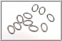 Biegeringe, oval, 9,5x6x1,2mm, silberfb., Metall, 10 Stk.