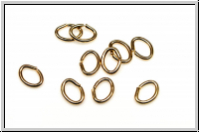 Biegeringe, oval, 7x5x1,0mm, goldfb., Metall, 10 Stk.