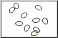 Biegeringe, oval, 6x4x0,7mm, antiksilberfb., Metall, 10 Stk.