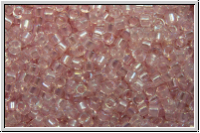 DB1673, MIYUKI Delica, 11/0, crystal, trans., pink pearl-ld., AB, 5g