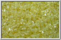 DB1676, MIYUKI Delica, 11/0, crystal, trans., pale yellow pearl-ld., AB, 5g