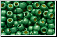 R-08-0589fPF, TOHO Rocailles, 08/0, green, jade, galv., met., perm.-finish, matte, 10g