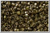 TCS-15-0457, TOHO Cubes, 1,5mm, green tea, trans., gold luster, 5g