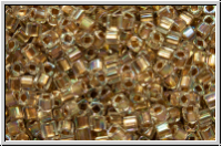 TCS-15-0994, TOHO Cubes, 1,5mm, crystal, trans., gold-ld., AB, 5g