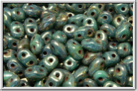 MiniDuo Beads, MATUBO, 2,5x4mm, turquoise, op., violet senegal, 5g