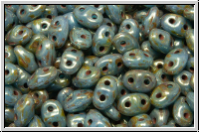 MiniDuo Beads, MATUBO, 2,5x4mm, aqua, op., violet senegal, 5g