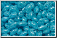 MiniDuo Beads, MATUBO, 2,5x4mm, aqua, op., luster, 5g