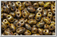 MiniDuo Beads, MATUBO, 2,5x4mm, olivine, op., violet senegal, 5g