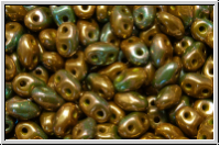 MiniDuo Beads, MATUBO, 2,5x4mm, olivine, op., vega iris. luster, 5g