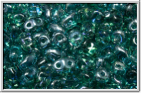 MiniDuo Beads, MATUBO, 2,5x4mm, aqua, trans., half clarit, 5g