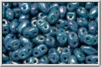 MiniDuo Beads, MATUBO, 2,5x4mm, aqua, op., nebula, 5g
