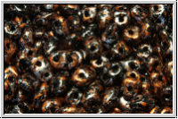 MiniDuo Beads, MATUBO, 2,5x4mm, black, op., copper, tweedy, 5g