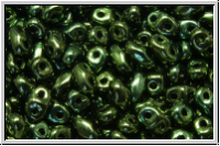 MiniDuo Beads, MATUBO, 2,5x4mm, green, met., 5g