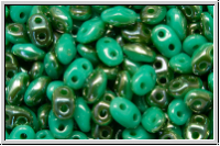 MiniDuo Beads, MATUBO, 2,5x4mm, turquoise, op., half celsian, 5g