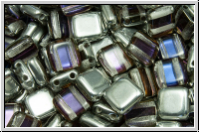 TILE-Beads, 6x6mm, crystal, trans., lt. vitrail, 25 Stk.