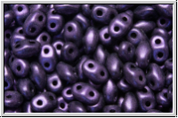 MiniDuo Beads, MATUBO, 2,5x4mm, purple, met., suede, 5g