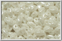 MiniDuo Beads, MATUBO, 2,5x4mm, white, op., luster, 5g