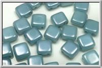 TILE-Beads, 6x6mm, blue, alabaster, 25 Stk.