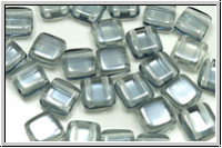 TILE-Beads, 6x6mm, crystal, trans., blue lagoon, 25 Stk.