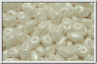 MiniDuo Beads, MATUBO, 2,5x4mm, white, alabaster, pearl shine white, 5g