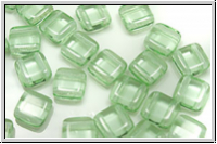 TILE-Beads, 6x6mm, peridot, trans., 25 Stk.