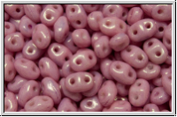 MiniDuo Beads, MATUBO, 2,5x4mm, white, op., rose marbled, 5g