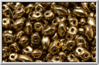 MiniDuo Beads, MATUBO, 2,5x4mm, black, op., 24kt gold bronze, 5g