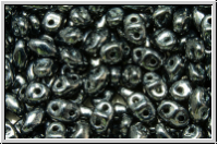 MiniDuo Beads, MATUBO, 2,5x4mm, hematite, met., 5g