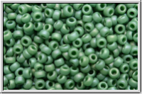 RR-15-4699, MIYUKI Rocailles, 15/0, green, op., glaze, matte, AB, 5g