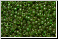 RR-15-1611, MIYUKI Rocailles, 15/0, olivine (dyed), trans., semi-matte, 5g