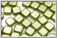 TILE-Beads, 6x6mm, white, alabaster, green, lt., pastel, 25 Stk.