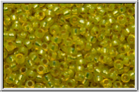 RR-15-4236, MIYUKI Rocailles, 15/0, yellow (dyed), trans., silver-ld., duracoat, 5g