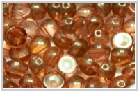 2-Loch-Cabochon, 6mm, crystal, trans., rose gold luster, 20 Stk.