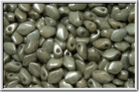 Gekko-Beads, 3x5mm, white, op., grey marbled, 50 Stk.