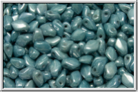 Gekko-Beads, 3x5mm, white, op., blue/grey marbled, 50 Stk.