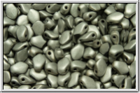 Gekko-Beads, 3x5mm, black, op., full silver, matte, 50 Stk.