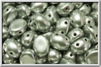 Candy-Beads, oval, PRECIOSA, 6x8mm, silver, met., satin, 20 Stk.