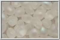Candy-Beads, oval, PRECIOSA, 6x8mm, crystal, trans., matte, AB, 20 Stk.