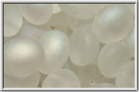 Candy-Beads, oval, PRECIOSA, 10x12mm, crystal, trans., matte, AB, 10 Stk.