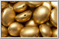 Candy-Beads, oval, PRECIOSA, 10x12mm, gold, met., satin, 10 Stk.