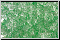 PR-11-00851, PRECIOSA Rocailles, 11/0, crystal, trans., 10 green stripes, 20g