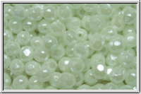 Bhm. Glasschliffperle, PRECIOSA, feuerpol., 4mm, green, delicate, op., white iris. sfinx, 50 Stk.