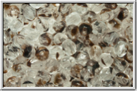 Bhm. Glasschliffperle, PRECIOSA, feuerpol., 4mm, crystal, trans., brown inlay, 50 Stk.