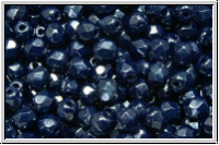 Bhm. Glasschliffperle, feuerpol., 4mm, lapis, op., luster, 50 Stk.