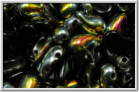 ZoliDuo-Beads, 5x8mm, left, black, op., half marea, 25 Stk.