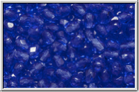 Bhm. Glasschliffperle, feuerpol., 4mm, blue, trans., 50 Stk.