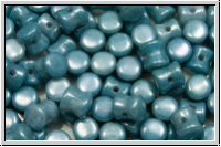 Diabolo-Beads, 5x5mm, white, op., blue/grey marbled, 25 Stk.