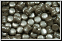 Diabolo-Beads, 5x5mm, white, op., grey marbled, 25 Stk.