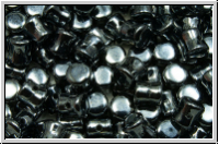 Diabolo-Beads, 5x5mm, hematite, met., 25 Stk.